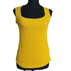 We The Free People Textured Square Neck Tank Top Small Women’s Yellow